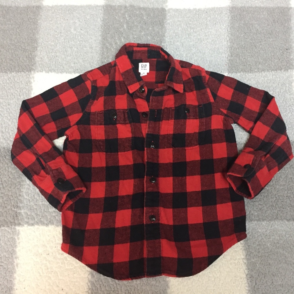 GAP kids flannel button down shirt size XS